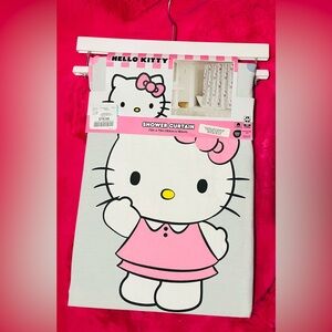 Hello Kitty Pink and White Shower Curtain
